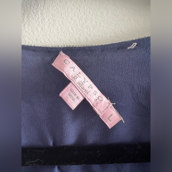 Calypso St. Barth Dapis Silk Embellished Blue Beaded Evening Jacket, Large - Picture 7 of 13